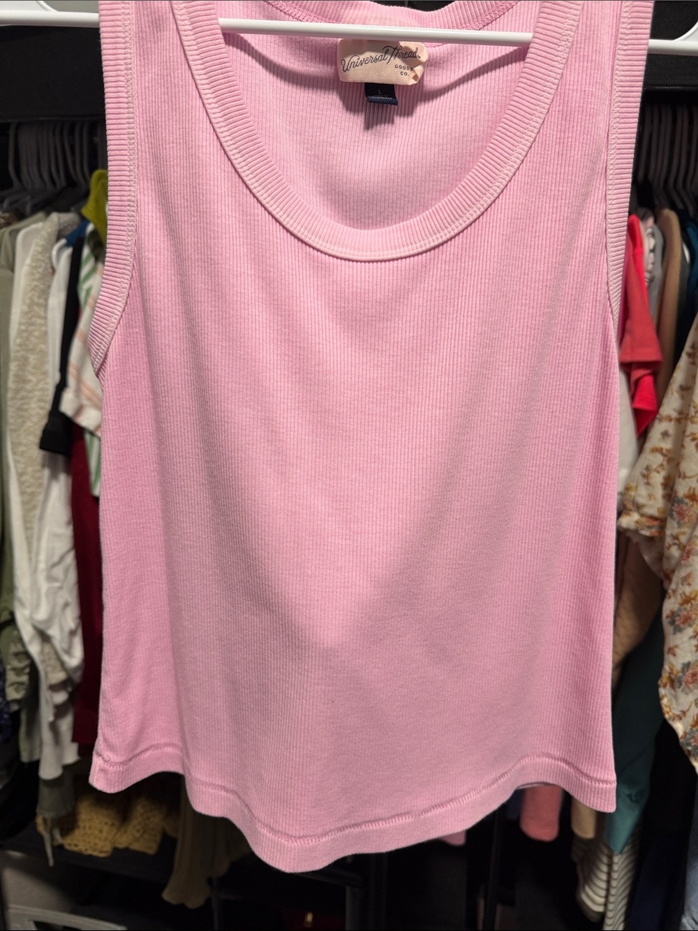Universal Thread Pink Ribbed Tank Top - Picture 2 of 3